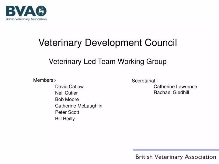 veterinary development council veterinary led team working group