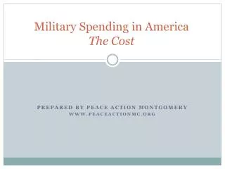 Military Spending in America The Cost