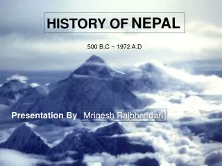 HISTORY OF NEPAL