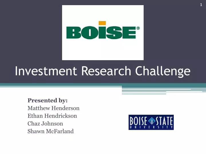 investment research challenge