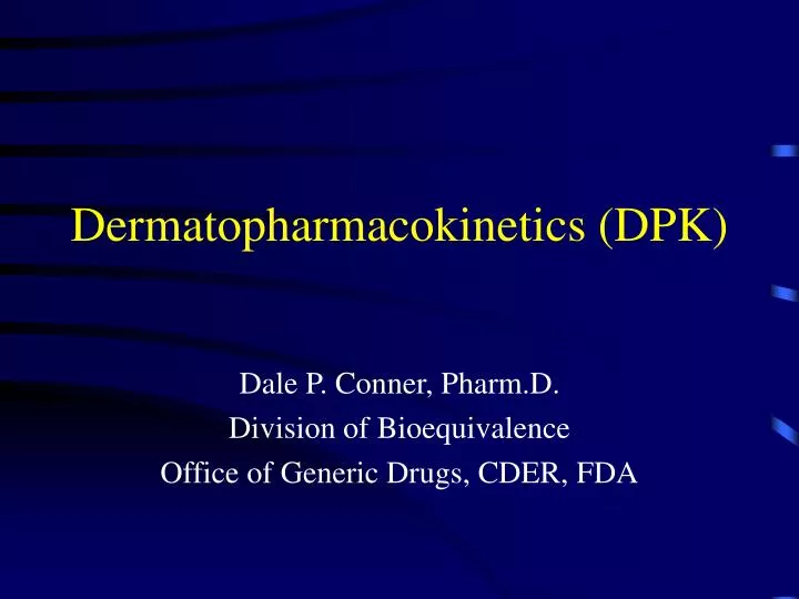 dermatopharmacokinetics dpk