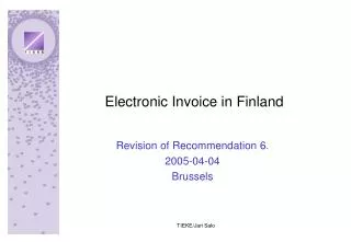 Electronic Invoice in Finland