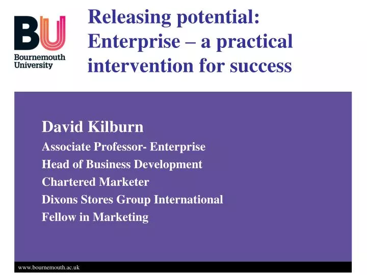 releasing potential enterprise a practical intervention for success