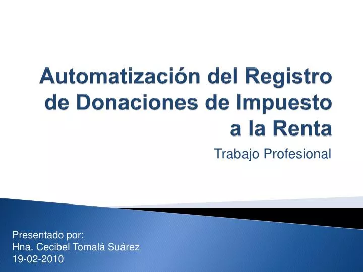 automatizaci n del registro de donaciones de impuesto a la renta
