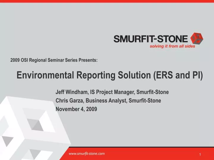 environmental reporting solution ers and pi