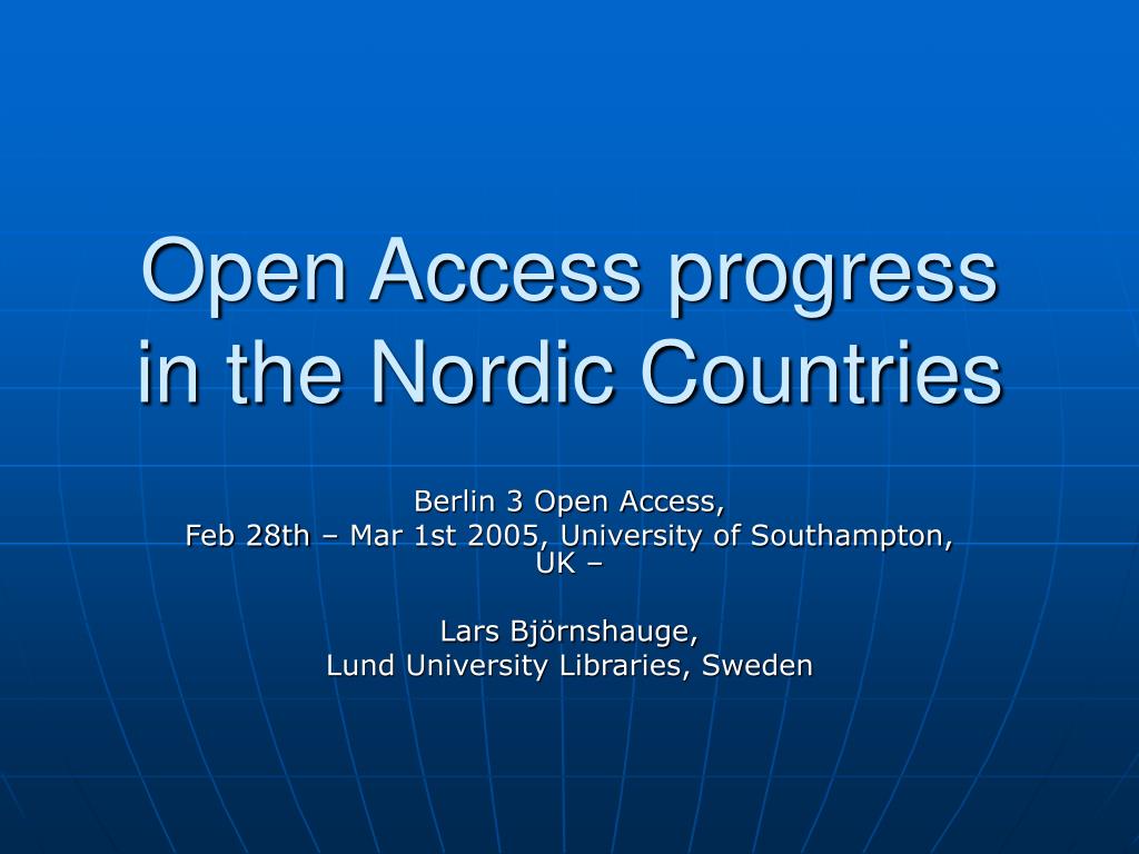 PPT - Open Access progress in the Nordic Countries PowerPoint ...