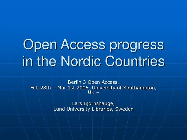 open access progress in the nordic countries