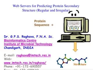 Web Servers for Predicting Protein Secondary Structure (Regular and Irregular)