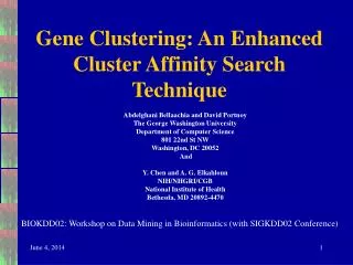 Gene Clustering: An Enhanced Cluster Affinity Search Technique