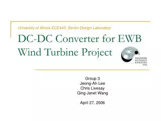 DC-DC Converter for EWB Wind Turbine Project