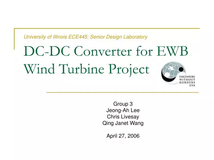 dc dc converter for ewb wind turbine project