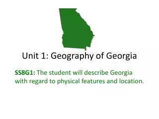 Unit 1: Geography of Georgia