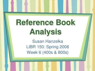 Reference Book Analysis