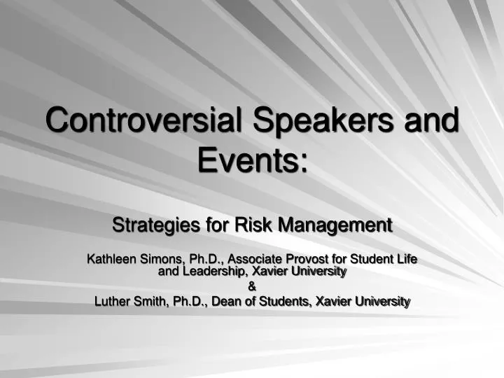 controversial speakers and events