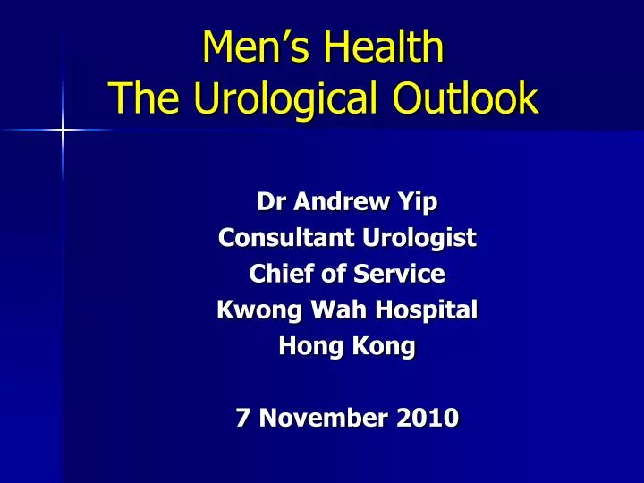 men s health the urological outlook