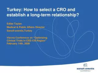 Turkey: How to select a CRO and establish a long-term relationship?