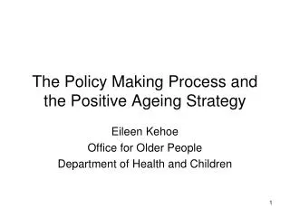 The Policy Making Process and the Positive Ageing Strategy