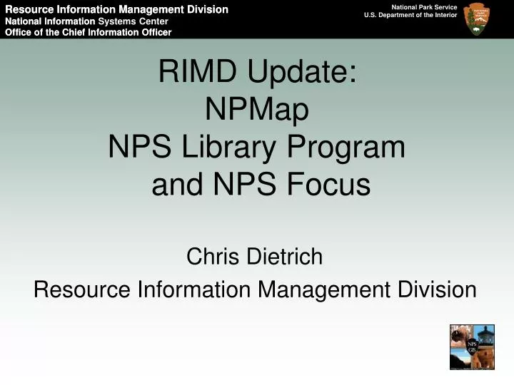 rimd update npmap nps library program and nps focus