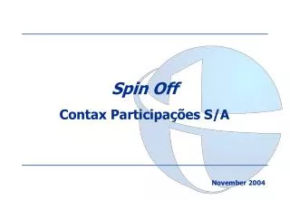 Spin Off Contax Participações S/A