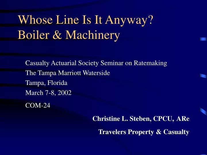 whose line is it anyway boiler machinery