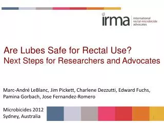 Are Lubes Safe for Rectal Use? Next Steps for Researchers and Advocates