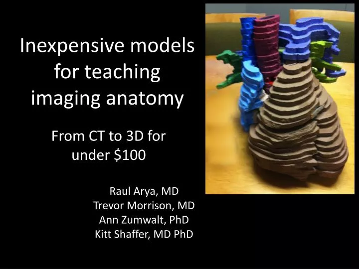 inexpensive models for teaching imaging anatomy