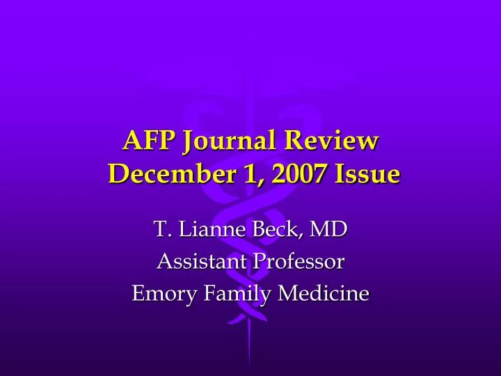 afp journal review december 1 2007 issue
