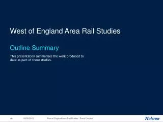 West of England Area Rail Studies