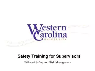 Safety Training for Supervisors