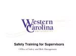 Safety Training for Supervisors - slide 1