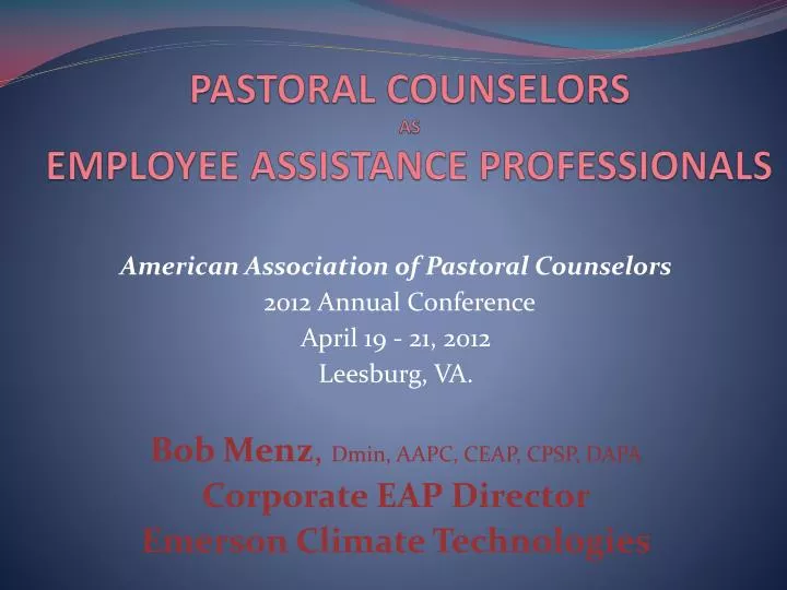 pastoral counselors as employee assistance professionals