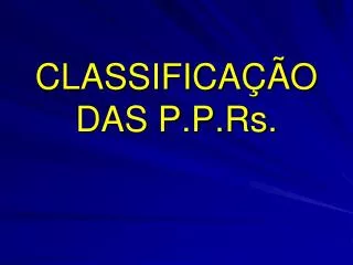 classifica o das p p rs