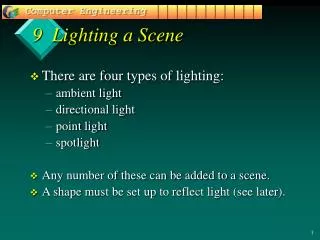 9 Lighting a Scene