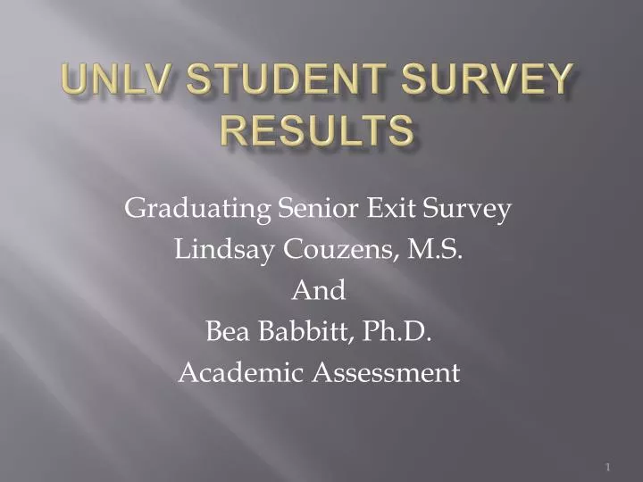 unlv student survey results