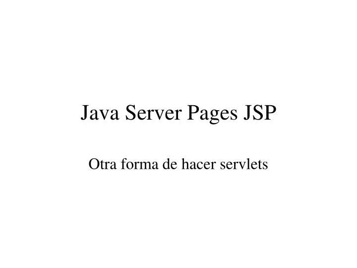 java server pages jsp