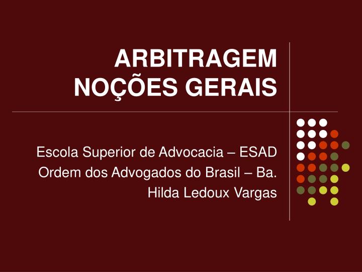 arbitragem no es gerais