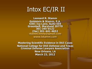 Intox EC/IR II