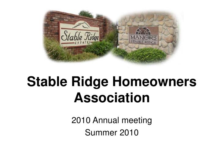 stable ridge homeowners association