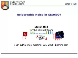 Holographic Noise in GEO600?