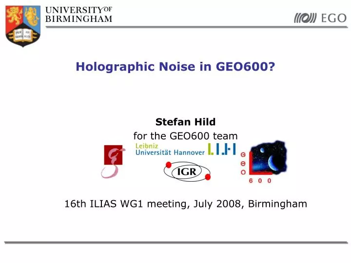 holographic noise in geo600