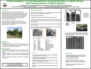 Phytoremediation of a Perchloroethylene Contaminated Site in LaSalle, Illinois, with Populus Clones- A Field Evaluati
