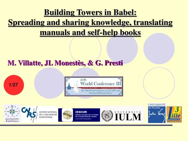 building towers in babel spreading and sharing knowledge translating manuals and self help books
