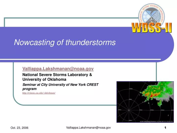 nowcasting of thunderstorms