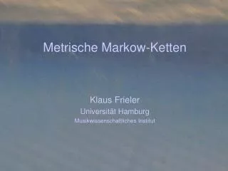 metrische markow ketten