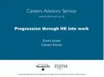 Progression through HE into work - slide 1
