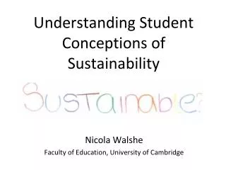 Understanding Student Conceptions of Sustainability
