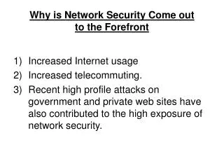 Why is Network Security Come out to the Forefront