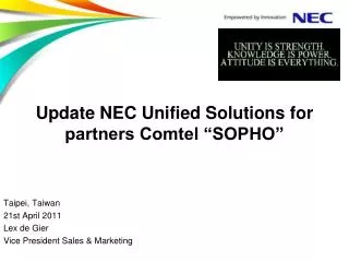 Update NEC Unified Solutions for partners Comtel “SOPHO”