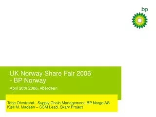 UK Norway Share Fair 2006 - BP Norway April 20th 2006, Aberdeen