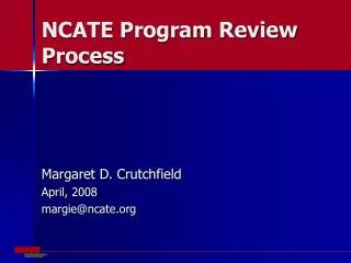 NCATE Program Review Process